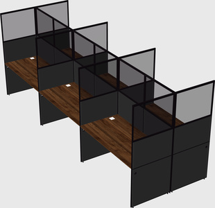 Shared rectangular cubicle