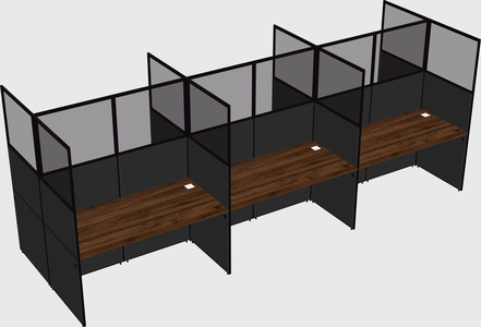 Shared rectangular cubicle