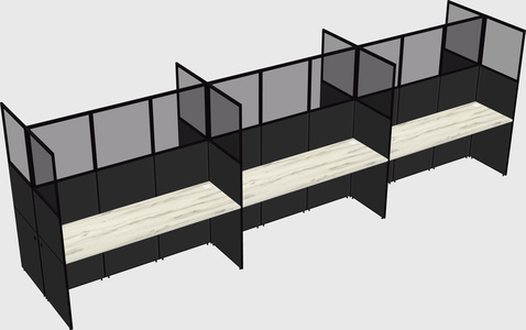 Shared rectangular cubicle