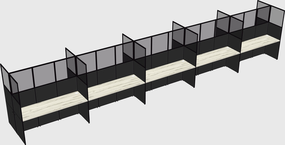 Shared rectangular cubicle