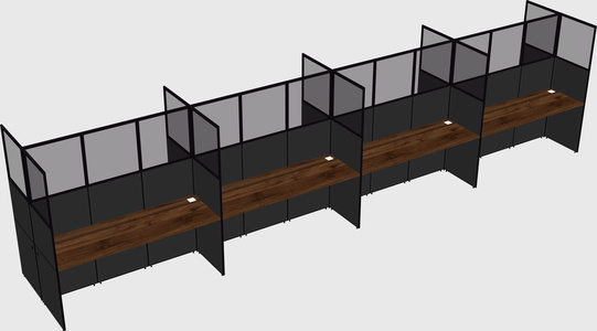 Shared rectangular cubicle