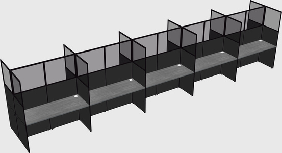 Shared rectangular cubicle