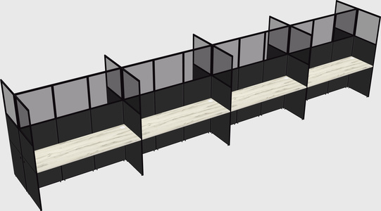 Shared rectangular cubicle