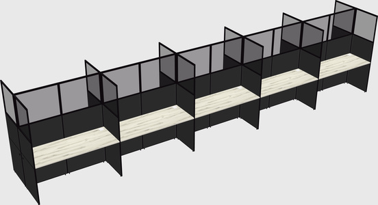 Shared rectangular cubicle