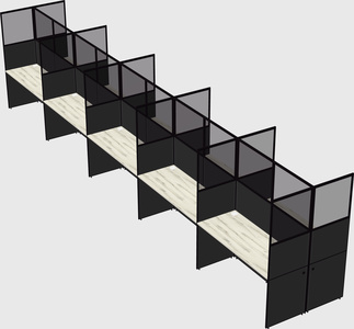 Shared rectangular cubicle