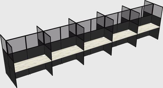 Shared rectangular cubicle