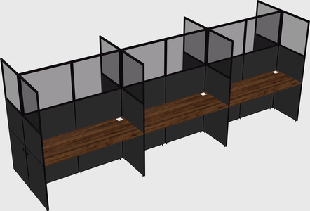 Shared rectangular cubicle