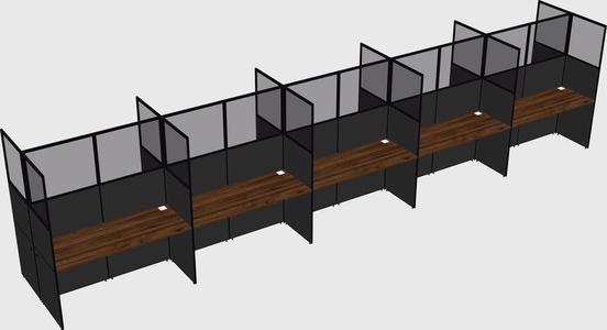 Shared rectangular cubicle