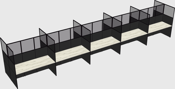 Shared rectangular cubicle