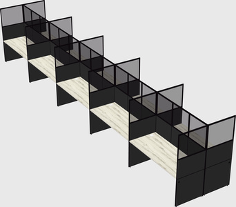 Shared rectangular cubicle