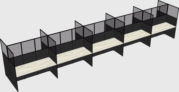 Shared rectangular cubicle