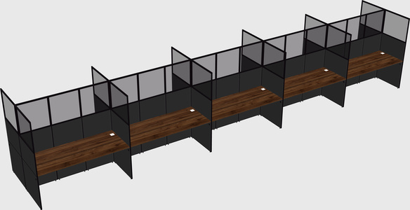 Shared rectangular cubicle
