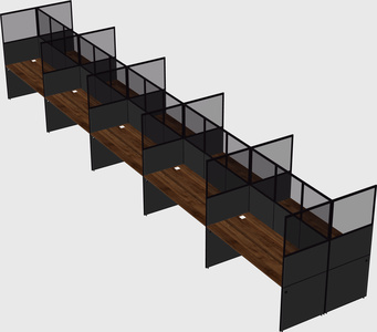 Shared rectangular cubicle