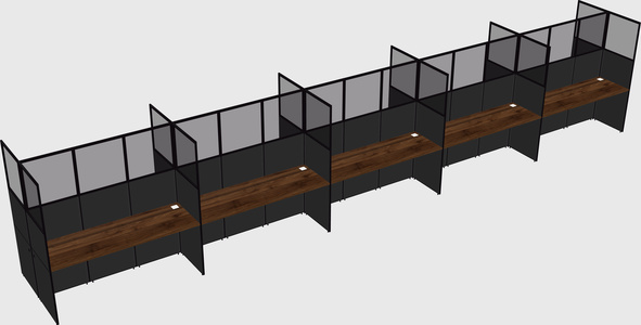 Shared rectangular cubicle