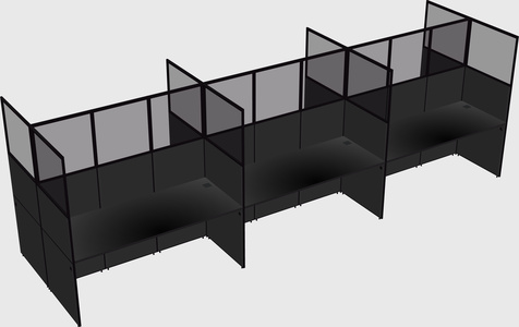 Shared rectangular cubicle