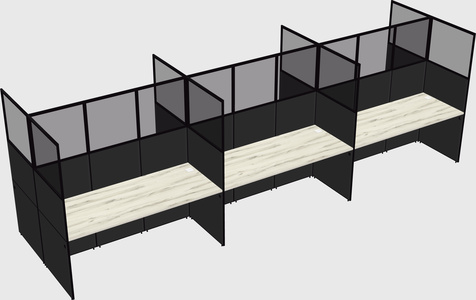 Shared rectangular cubicle