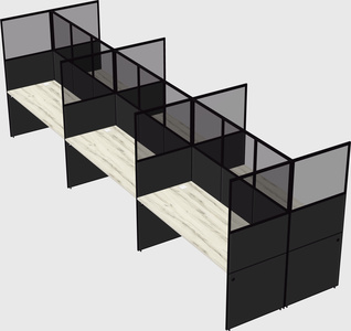 Shared rectangular cubicle