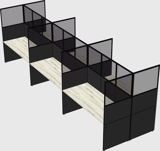 Shared rectangular cubicle