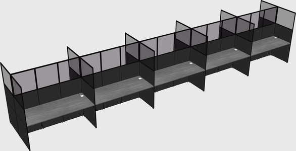 Shared rectangular cubicle