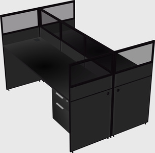 Shared rectangular cubicle