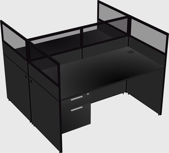 Shared rectangular cubicle