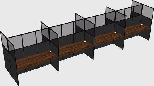 Shared rectangular cubicle