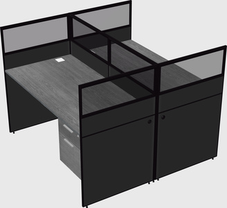 Shared rectangular cubicle