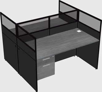 Shared rectangular cubicle