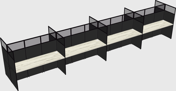 Shared rectangular cubicle