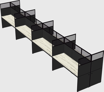Shared rectangular cubicle