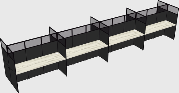 Shared rectangular cubicle