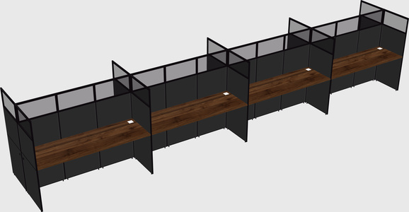 Shared rectangular cubicle