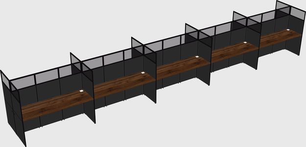 Shared rectangular cubicle