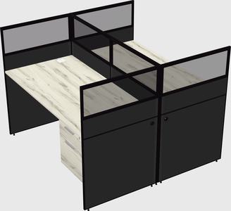 Shared rectangular cubicle