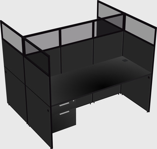 Shared rectangular cubicle