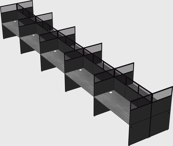 Shared rectangular cubicle