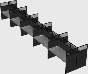 Shared rectangular cubicle