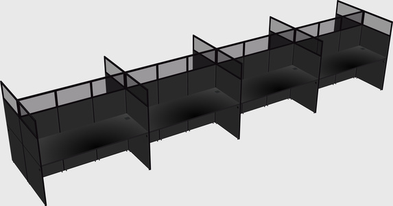 Shared rectangular cubicle