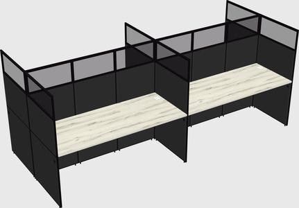 Shared rectangular cubicle
