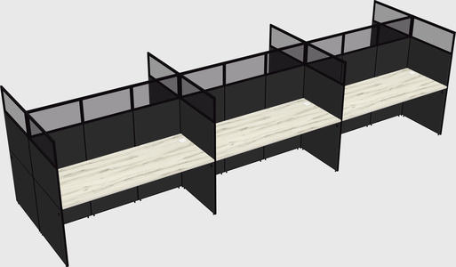 Shared rectangular cubicle