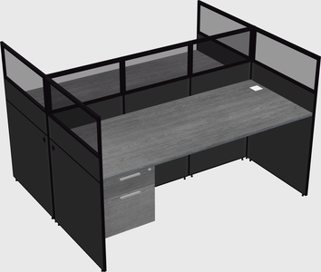 Shared rectangular cubicle