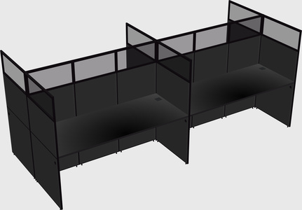 Shared rectangular cubicle