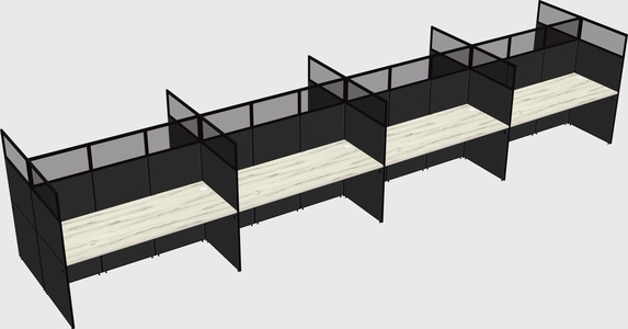 Shared rectangular cubicle