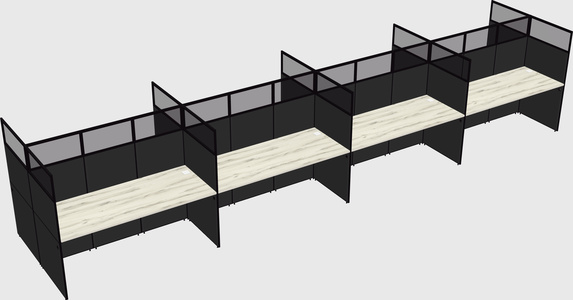Shared rectangular cubicle
