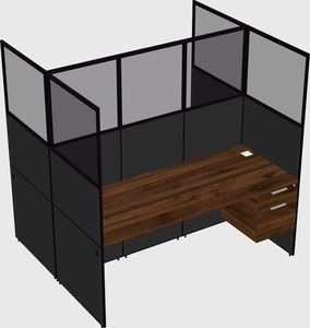 Shared rectangular cubicle