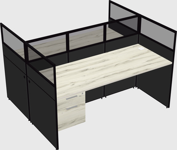 Shared rectangular cubicle