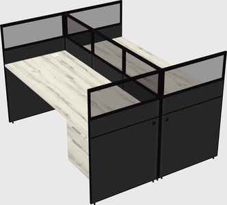 Shared rectangular cubicle