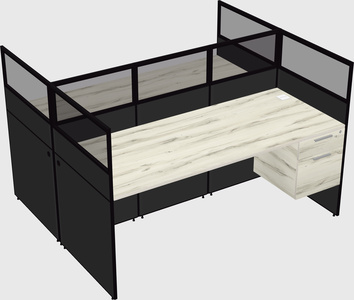Shared rectangular cubicle