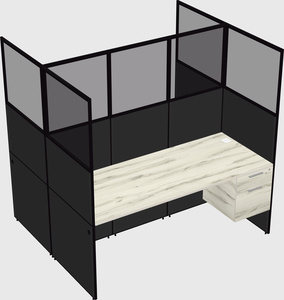 Shared rectangular cubicle