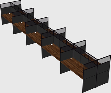 Shared rectangular cubicle